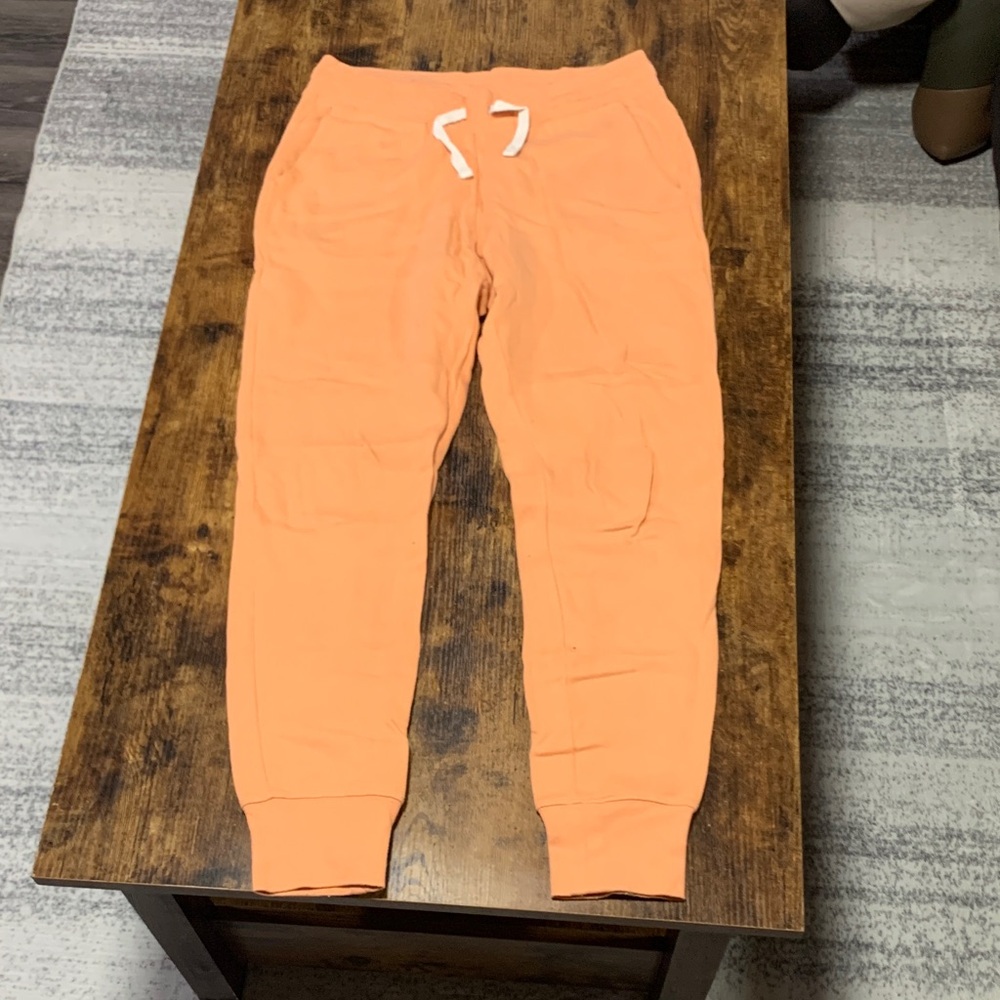 Amazon Essentials Girls' Peach/Coral Sweat Joggers with White Drawstring